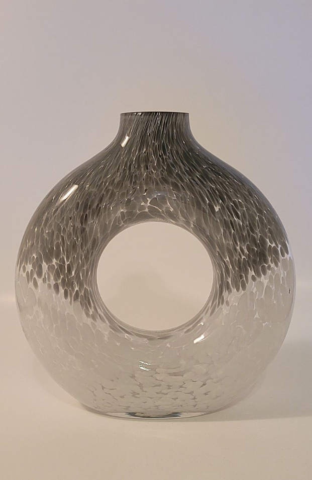 glass donut vase