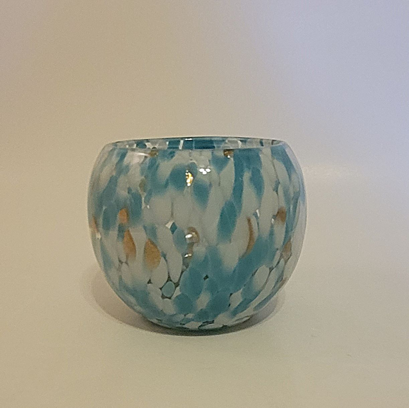 glass bowl light blue