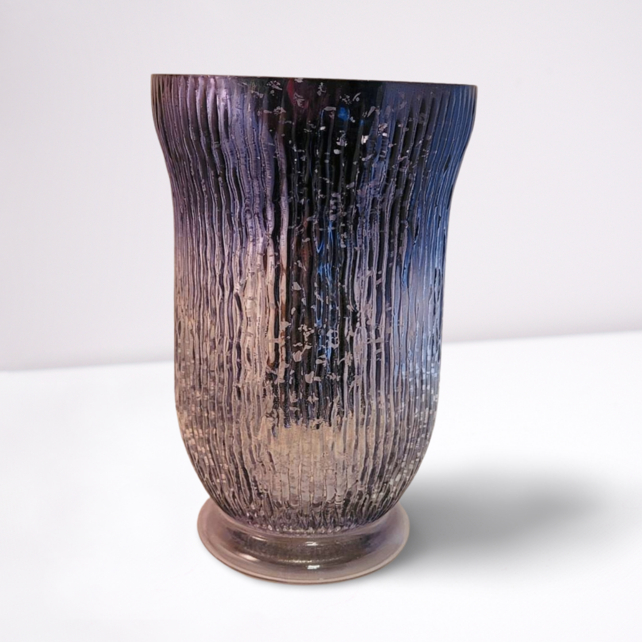 glass vase black silver