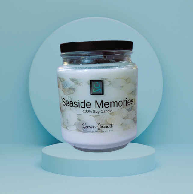 scented soy candle 10oz - seaside memories