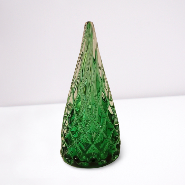 glass christmas tree green
