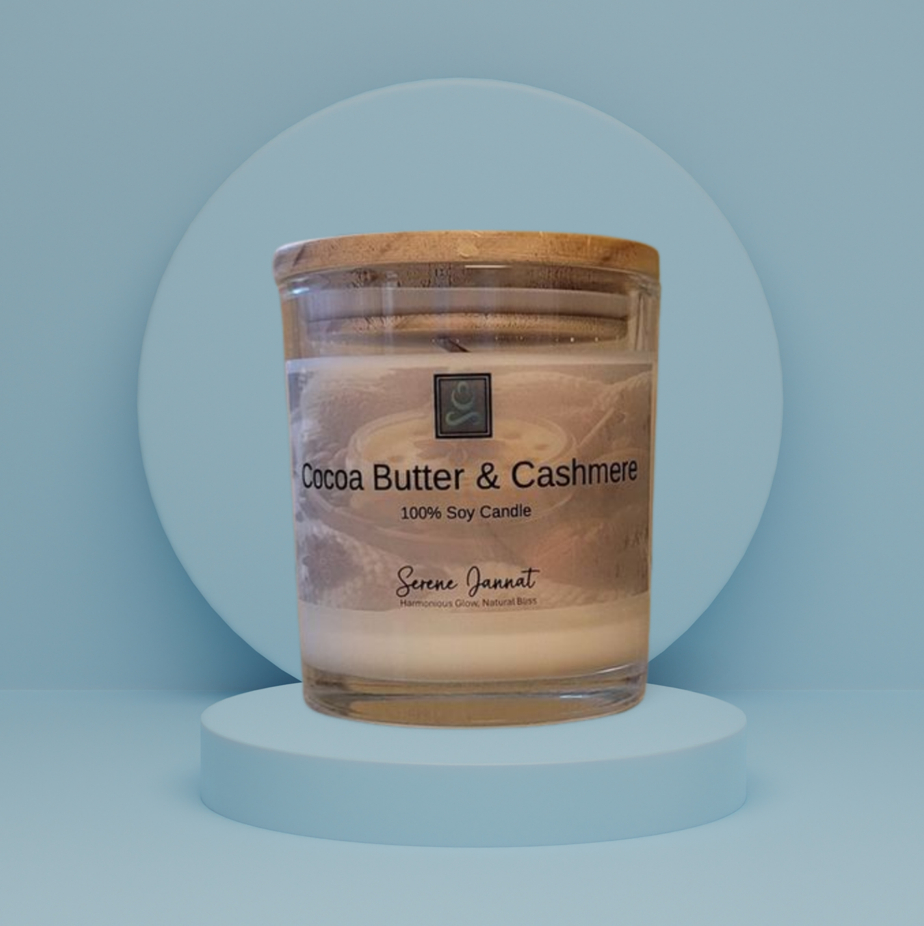 scented soy candle 10oz - cocoa butter & cashmere
